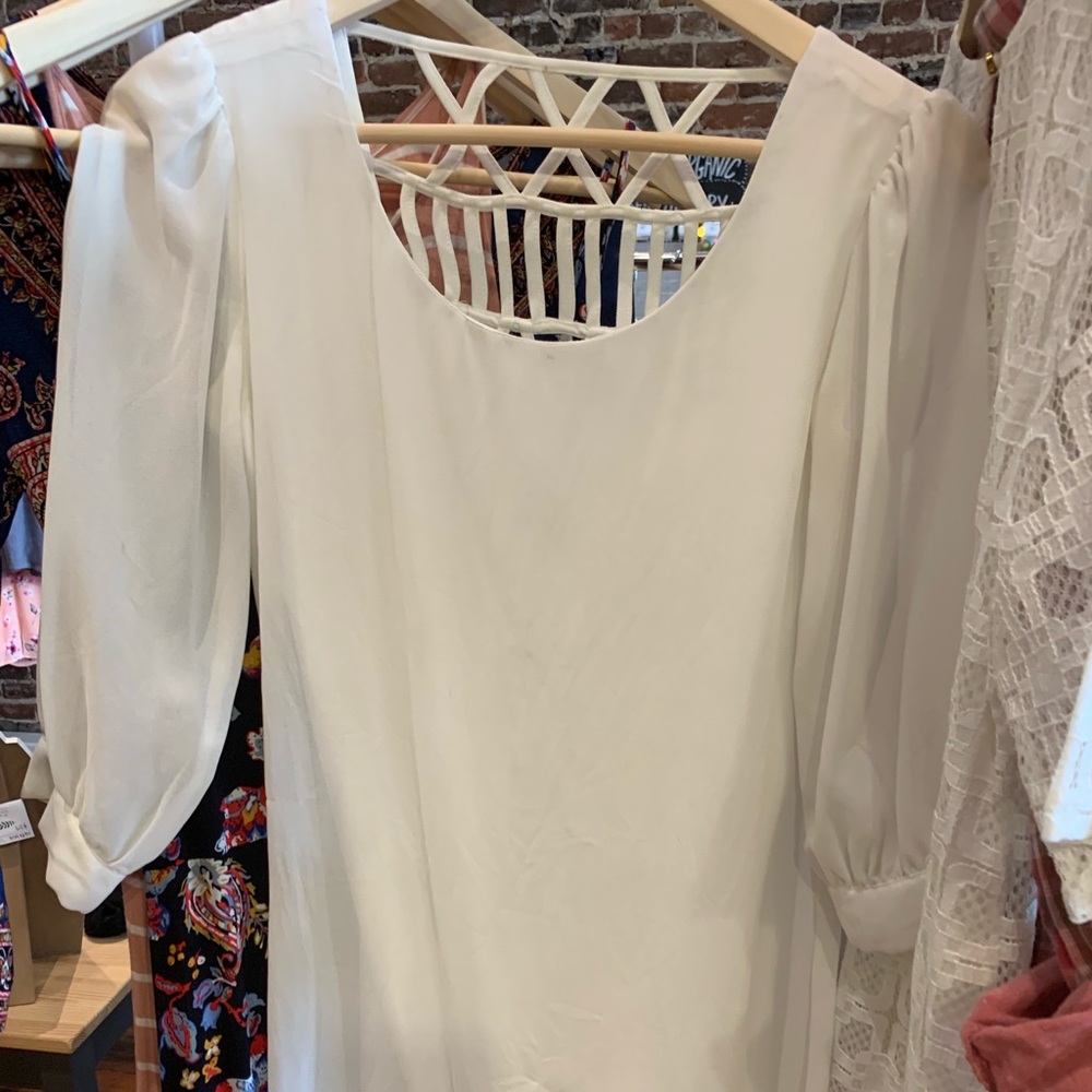 Cream with Cute Back Detailed Dress